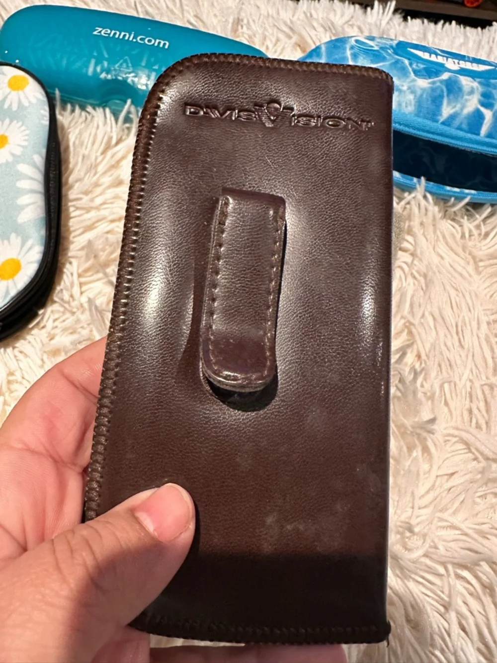 7 eye glasses cases -White Glasses or Sunglasses Case with Black Interior